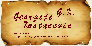 Georgije Kostačević vizit kartica